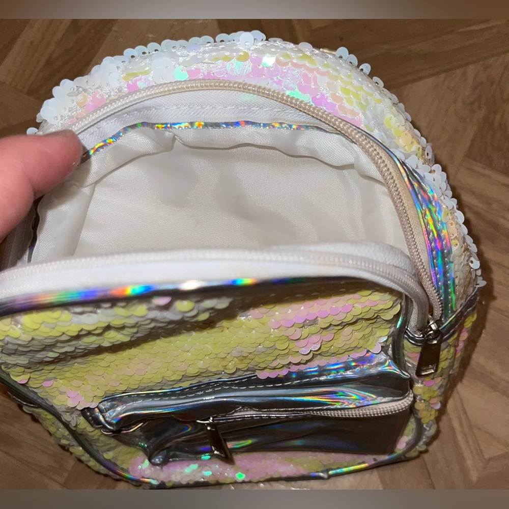 Mini Sequin Holographic Backpack W Adjustable Str… - image 2